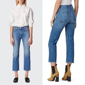 HUDSON 90s High Waist Distressed Denim Straight Leg Ankle Cropped Jeans 27‎